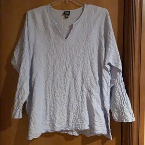 Eileen Fisher blue crinkle tunic